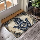 preiswerte Fußmatten-Hamsa-Hand-Ramadan-Fußmatte, Fußmatten, waschbare Teppiche, Küchenmatte, rutschfester, ölbeständiger Teppich, Innen- und Außenmatte, Schlafzimmerdekoration, Badezimmermatte, Eingangsteppich