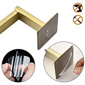 abordables Toalleros de barra-Juego de accesorios de baño autoadhesivos de acero inoxidable: aro para toalla, portarrollos, perchero, kit de accesorios de baño sin taladro con pegamento adhesivo