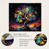 billige boho billedvev-blacklight billedvev uv reaktiv glød i det mørke livets tre trippy tåkete natur landskap hengende billedvev veggkunst veggmaleri for stue soverom