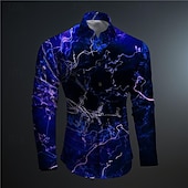 economico Geometrica-Per uomo 3D Print Geometrica Camicia con bottoni Camicie stampate Manica lunga Sottoculturale Da mare Feste Strada Primavera estate Collo ripiegabile Stampa Bottone giù Rosso Blu Viola Verde Grigio