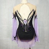 voordelige Latin danskleding-Latijnse dans Ballroomdansen Gymnastiek Kleding Glitter Acryl edelstenen Gesplitst Dames Voor meisjes Prestatie Feest Lange mouw Natuurlijk Elastisch Netstof Elastaan