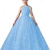preiswerte Kleider für die Blumenmädchen-kinderkleidung Mädchen Blumenmädchen Kleid Party Kleid Feste Farbe Ärmellos Formal Leistung Hochzeit Gitter Prinzessin Süß Gitter Mitte der Wade Etuikleid Tüll-Kleid Blumenmädchenkleid Sommer