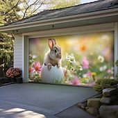 billige Garasjeportdeksler-vårspiser kanin utendørs garasjeportdeksel banner vakkert stort bakteppe dekorasjon for utendørs garasjeport hjem veggdekorasjoner arrangement fest parade