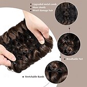 ieftine Meșe-coc dezordonat piesa de par chignon scrunchie piepteni usor elastic piepteni in chignon posturi pentru femei