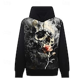 economico felpe 3d da uomo-Per uomo Costumi scheletro Felpa con cappuccio Felpe Felpa Felpa con cappuccio Manica lunga Felpa con cappuccio Con cappuccio Punk gotico Stampa 3D Feste Per eventi Abbigliamento di strada Nero Verde