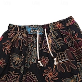billiga Retro-Herr Harem Långbyxor Sommarbyxor Byxor Strandbyxor Elastisk midja Släpp grenen Djur Färgblock Andningsfunktion Mjuk Fullängd Ledigt Dagligen Kinesisk stil Boho Lös passning Svart Gul Microelastisk
