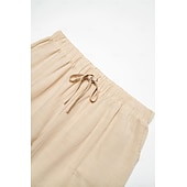 voordelige Vakantie-Voor heren Linnen broek Zomerbroek Strandbroeken Trekkoord Elastische taille Been met rits Effen Comfort Ademend Casual Dagelijks Feestdagen Modieus Klassieke Stijl Zwart Wit