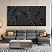 preiswerte Abstrakte Gemälde-Handgemaltes 3D-Gemälde in Schwarz, abstraktes Gemälde, handgefertigt, 3D-Gemälde in Schwarz, strukturiertes Gemälde in Schwarz, minimalistisches 3D-Gemälde, großes schwarzes abstraktes Gemälde,
