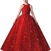 preiswerte Kleider für die Blumenmädchen-kinderkleidung Mädchen Blumenmädchen Kleid Party Kleid Feste Farbe Ärmellos Formal Leistung Hochzeit Gitter Prinzessin Süß Gitter Mitte der Wade Etuikleid Tüll-Kleid Blumenmädchenkleid Sommer
