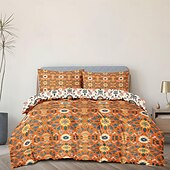 economico Set copripiumino-set copripiumino con motivo geometrico set morbido set di biancheria da letto in cotone di lusso in 3 pezzi set decorazioni per la casa regalo twin completo king size copripiumino queen size