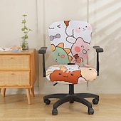 baratos Capa para Cadeira de Escritório-Capa para cadeira de escritório, capa para cadeira de mesa de computador, spandex elástico, anti-poeira, divisão universal, giratória, protetor de capa para cadeira giratória, conjunto de 2 peças,