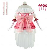 tanie Kostiumy anime-Puella Magi Madoka Magica Kaname Madoka Anime Sukienka Kostium Cosplay Stroje Garnitury cosplay Sukienki Rękawiczki Karnawał Bal maskowy Kostium Na Damskie Dla dziewczynek Dla dorosłych