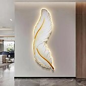 Недорогие Настенные светодиодные светильники-светодиодная лампа живопись смола прецизионная резьба живопись теплая лампа перо 3000k с дистанционным управлением с вилкой европейского стандарта картина на напольной панели минималистская фреска на крыльце диван фон настенная живопись ac220v