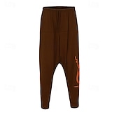cheap Casual Pants-Men&#039;s Trousers Summer Pants Harem Pants Casual Pants Drawstring Elastic Waist Graphic Breathable Soft Casual Daily Holiday Streetwear Ethnic Style Black Blue Micro-elastic