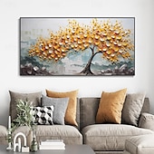 cheap Tree Oil Paintings-Hand painted  Cherry Tree Oil Painting on Canvas Large handmade Textured gold tree oil painting Wall Art Abstract Blooming Tree Painting for Bedroom hotel Wall Decor Nature Art Decor
