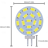 זול נורות דו-פיניות לד-תאורת led g4 5730smd סיכת צד be-pin 3w led ac/dc 12v 24v dc 15 לדים חם לבן אדום ירוק כחול זרקורים led נורת תירס 10 יחידות