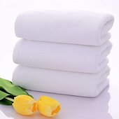 economico Asciugamani-Asciugamano o asciugamano per il viso in tinta unita morbido e assorbente in cotone 100% per uso domestico in hotel