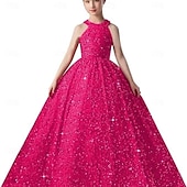 preiswerte Kleider für die Blumenmädchen-kinderkleidung Mädchen Blumenmädchen Kleid Party Kleid Feste Farbe Ärmellos Formal Leistung Hochzeit Gitter Prinzessin Süß Gitter Mitte der Wade Etuikleid Tüll-Kleid Blumenmädchenkleid Sommer