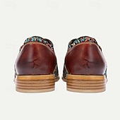 cheap Elemental Dress Shoes-Men&#039;s Retro Floral Jacquard Fabric Oxford Shoes with Leather Accents - Casual and Formal Occasions