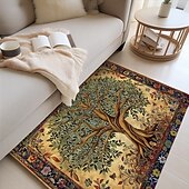 preiswerte Wohn- und Schlafzimmerteppiche-Baum des Lebens, Vintage-Boho-Teppich, Küchenmatte, rutschfeste, ölbeständige Bodenmatte, Wohnzimmerteppich, Innen- und Außenmatte, Schlafzimmerdekoration, Badezimmermatte, Eingangsteppich, Fußmatte