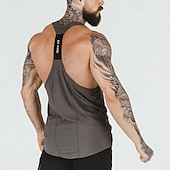 economico T-shirt e canotte attive da uomo-Per uomo Canotte Canotta fitness Carro armato Maglieria intima Stondata Senza maniche Sport Casual / quotidiano Palestra Traspirante Morbido Liscio Nero Bianco Abbigliamento sportivo Di tendenza