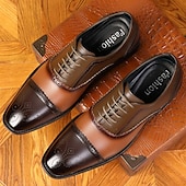 economico Formale-Per uomo Oxford Scarpe derby Scarpe formali Scarpe Bullock Scarpe da sera Lavoro Gentiluomo britannico Matrimonio Serata e festa PU Con lacci intrecciali Blu Caffè Primavera Autunno