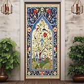 tanie Okładki drzwi-ramadan kareem meczet pokrowce na drzwi wystrój muralu drzwi gobelin zasłona drzwi dekoracja tło drzwi banner zdejmowany na frontowe drzwi kryty na zewnątrz domu dekoracja pokoju dom wystrój dostaw