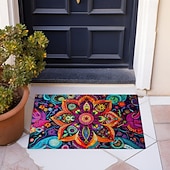 お買い得  玄関マット-絵画 曼荼羅 ボヘミアン 玄関マット V 滑り止め オイルプルーフ ラグ 屋内 屋外 マット 寝室 装飾 バスルーム マット 玄関 ラグ