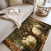 preiswerte Wohn- und Schlafzimmerteppiche-Baum des Lebens, Vintage-Boho-Teppich, Küchenmatte, rutschfeste, ölbeständige Bodenmatte, Wohnzimmerteppich, Innen- und Außenmatte, Schlafzimmerdekoration, Badezimmermatte, Eingangsteppich, Fußmatte