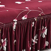 billiga Sofföverdrag-blommigt tryckt sofföverdrag stretch överdrag med kjol, mjukt slitstarkt sofföverdrag 1 st spandex tyg tvättbart möbelskydd passar fåtölj sits/lovesat/soffa/xl soffa/l form soffa