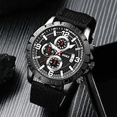 cheap Quartz Watches-Men&#039;s 4pcs/Set Quartz Watch for Men Analog Quartz Retro Stylish Chronograph Alloy Nylon Sport Style Watches