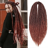 abordables Crocheter les cheveux-extensions dreadlocks dreads synthétiques 24 pouces 15 brins extensions de dreadlocks à double extrémité extrémités droites dreads de style hipple 0,6 cm de largeur extensions dread pour femmes