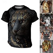 billige T-skjorter med dyreprint-Herre Grafisk Dyr Tiger T skjorte Kortermet T skjorte 3D-utskrift Crew-hals Skjorte Årgang Mote Designer utendørs Daglig Sport 1 2 3 Vår sommer Klær S M L XL 2XL 3XL 4XL