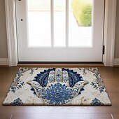 preiswerte Fußmatten-Hamsa-Hand-Ramadan-Fußmatte, Fußmatten, waschbare Teppiche, Küchenmatte, rutschfester, ölbeständiger Teppich, Innen- und Außenmatte, Schlafzimmerdekoration, Badezimmermatte, Eingangsteppich