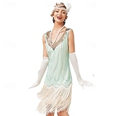 olcso Ruhák-Retró Ordító 20-as évek 1920-as évek Flapper ruha Ruhák Álarcosbál A nagy Gatsby Flitter Rojt Jelmez Női Farsang Álarcos mulatság Esküvő Esküvői vendég Buli / Este Felnőttek Ruha Hazatérő ruhák