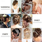 ieftine Meșe-coc dezordonat piesa de par chignon scrunchie piepteni usor elastic piepteni in chignon posturi pentru femei