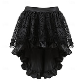 cheap Dresses-Retro Vintage Rococo Punk &amp; Gothic Short / Mini Dress Overbust Corset Bustier Witch Lace Off Shoulder Jacquard Women&#039;s Fantasy Steampunk Walpurgis Night Halloween Carnival Masquerade Party / Evening
