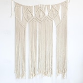 levne Nástěnné tapiserie-macrame závěs na zeď macrame záclonový závěs na okenní dveře boho macrame nástěnný gobelínový dekor se střapcem