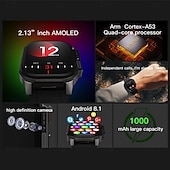 Χαμηλού Κόστους Smartwatch-696 DM62 Εξυπνο ρολόι 2.13 inch Έξυπνο ρολόι Bluetooth ΗΚΓ + PPG Βηματόμετρο Υπενθύμιση Κλήσης Συμβατό με Android iOS Γυναικεία Άντρες Κλήσεις Hands-Free Υπενθύμιση Μηνύματος IP 67 Ρολόι 42mm