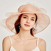 economico Fascinatori &amp; Cappelli-Elegante Retrò Vintage Derby Copricapo Cappello Cappello da chiesa Gentildonna Nobildonna Costume Per donna San Valentino Derby Ricevimento di matrimonio Ascot Adulti Cappello Primavera &amp; Estate