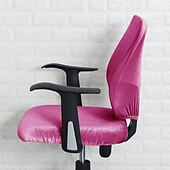 abordables Housse de fauteuil de bureau-Housse de chaise de bureau en velours, housse de chaise de bureau d&#039;ordinateur, élasthanne extensible, anti-poussière, universelle, rotative, pivotante, housse de protection, ensemble de 2 pièces,