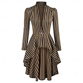 economico Capispalla-Punk &amp; Gotico Medievale Rinascimento Vestito Cappotto Costume Cosplay Fiera del Ren Ragazza gotica A righe Per donna Reale Stile Steampunk Halloween Carnevale Mascherata Abbigliamento quotidiano