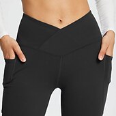 cheap Plain Leggings-Women&#039;s Pants Trousers Casual Daily Full Length High Waist Plain Side Pockets Wide Leg Breathability Comfortable Stretchy Daily Wear Going out Black White Blue Khaki Spring &amp;  Fall