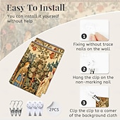 baratos Tapeçaria Medieval-Tapeçaria Medieval Tapeçaria da Idade Média Jardim Mulheres Nobres Grande Tapeçaria Pintura de Parede Decoração Foto Cortina de Cama Decoração para Casa Quarto Sala de Estar