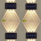 halpa Ulkotilojen seinävalaisimet-2/4/6 kpl aurinkoenergian vedenpitävät seinävalaisimet, ulkona 6led kansivalot, pihojen, katujen, aitojen, autotallien, puutarhojen, portaiden, aitavalojen koristeluun