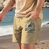 baratos Feriado-Homens Coqueiro Calção Shorts de verão Shorts de praia Cintura Média Havaiana Casual Ao ar livre Feriado Para Noite Com Cordão Cintura elástica Imprimir Designer Roupa