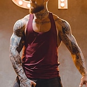 economico T-shirt e canotte attive da uomo-Per uomo Canotte Canotta fitness Carro armato Maglieria intima Stondata Senza maniche Sport Casual / quotidiano Palestra Traspirante Morbido Liscio Nero Bianco Abbigliamento sportivo Di tendenza