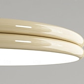 abordables Suspension-Lustre en métal de style simple, abat-jour rond créatif en acrylique, lampe suspendue au plafond intégrée, lampe suspendue à LED tricolore, chambre à coucher, salle à manger décorée avec des