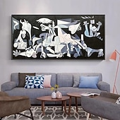 tanie Słynne obrazy-Ręcznie wykonane Hang-Malowane obraz olejny Ręcznie malowane Poziomy Sławne Kreskówki Nowoczesny Klasyczny Zwinięte płótna