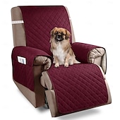 cheap Sofa Cover-Recliner Covers Nonslip Recliner Chair Covers for Reclining Chair with Pockets, Quilted Thick Recliner Slipcovers for Pets and Kids